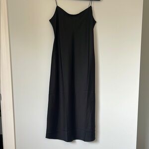 J. Crew Black Spaghetti Strap Slip Midi Dress